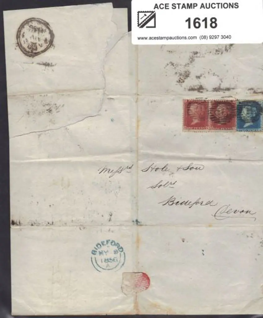 1856 (8th May) London-Bideford cover bearing ... Image 1++