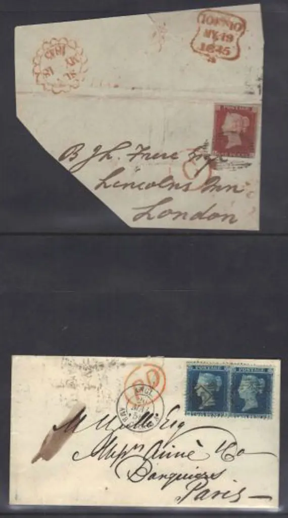 1856 (May) envelope (torn flap) to Paris with 2d ... Image 1++