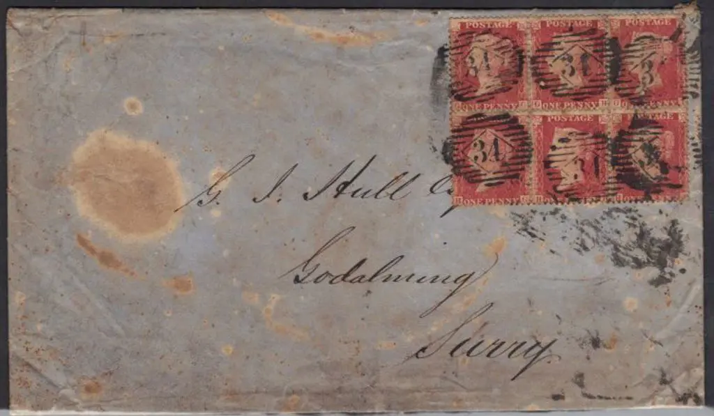 1857 (Aug) cover London to Godalming bearing block ... Image 1++