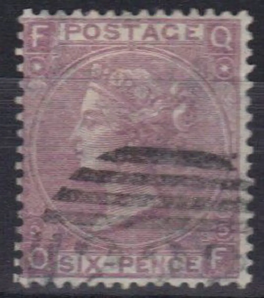1865 6d lilac with hyphen F/U with barred numeral ... Image 1++