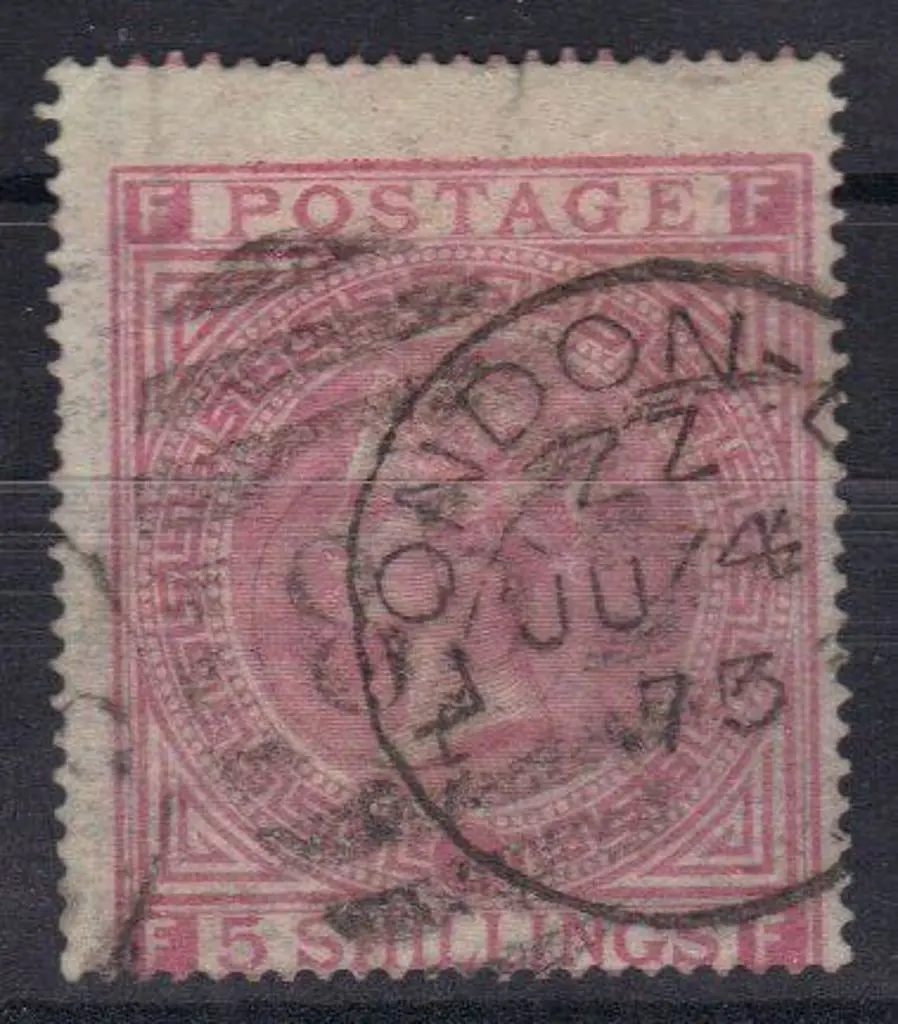 1867 5/- pale rose, wmk Maltese Cross. Plate 1 ... Image 1++
