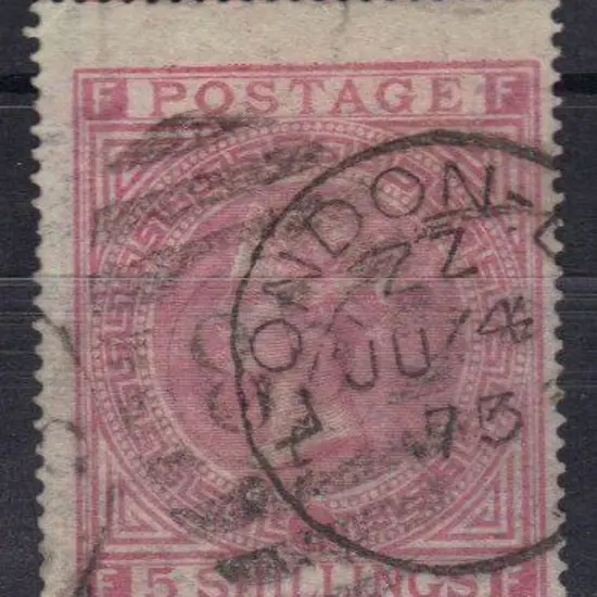 1867 5/- pale rose, wmk Maltese Cross. Plate 1 ...