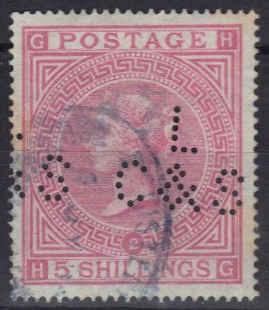 1867 5/- pale rose, plate 2. Well centred with ... Image 1++