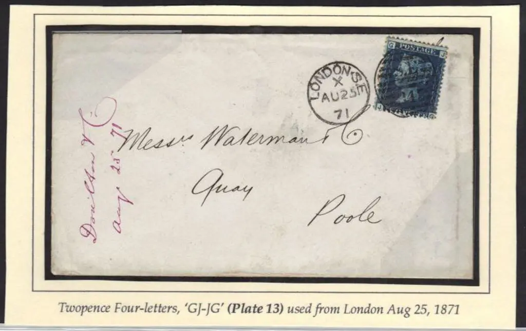1871 cover London to Poole with SE duplex cancel ... Image 1++
