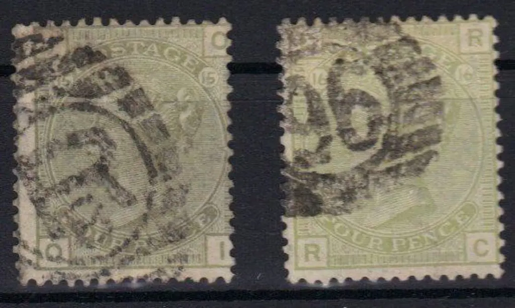 1873/80 4d sage green plates 15 & 16 both with ... Image 1++