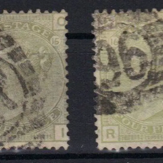 1873/80 4d sage green plates 15 & 16 both with ...