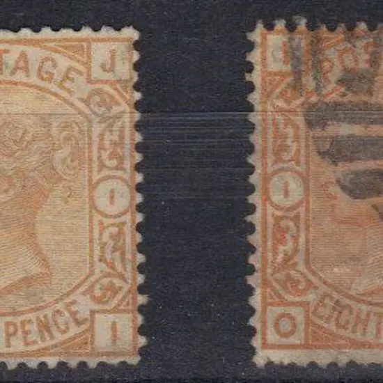 1876 8d orange good used plus a pale shade with ...