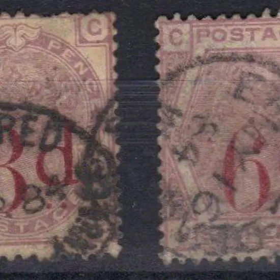 1880/3 3d on 3d lilac & 6d on 6d lilac, the former ...