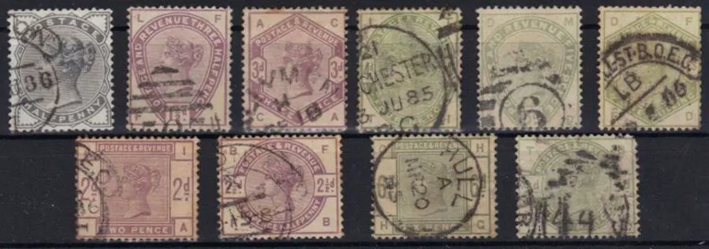 1883 "lilac & greens" set of used with fair to ... Image 1++