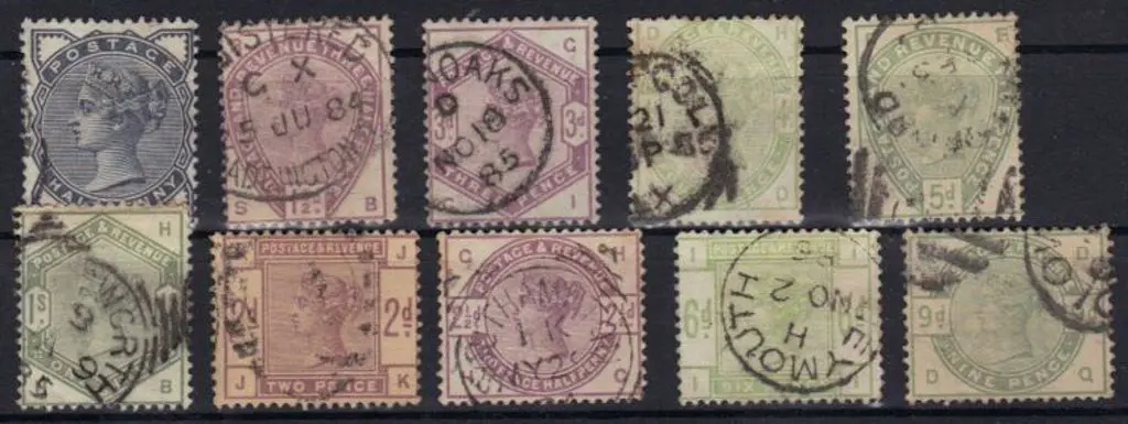 1883 "lilac & greens" set incl ½d slate blue. All ... Image 1++
