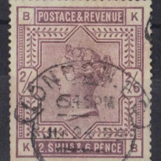 1883 2/6d lilac on white paper. F/U with hooded ...