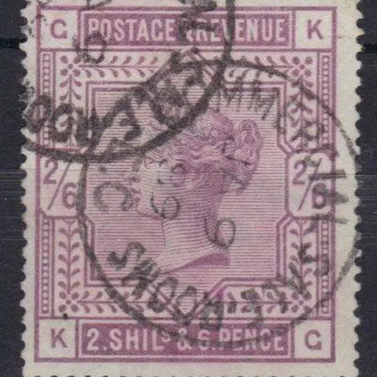 1883 2/6d lilac on white paper with bold ...