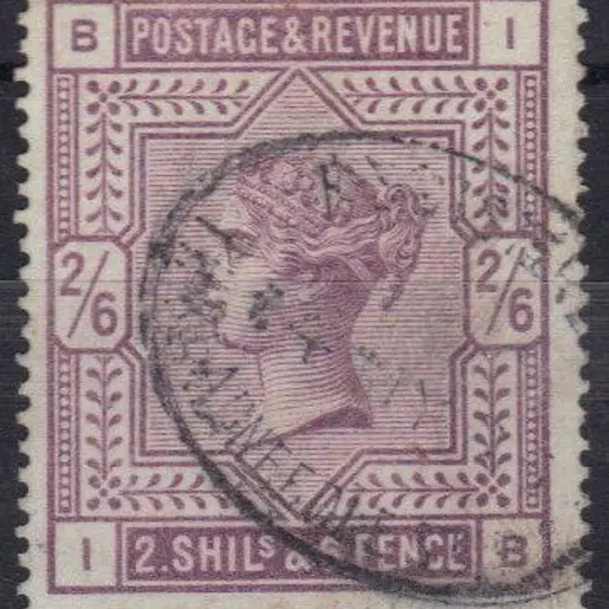 1883 2/6d deep lilac on white paper with light & ...