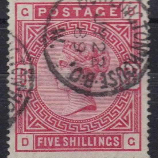 1883 5/- rose on white paper. Well centred with ...