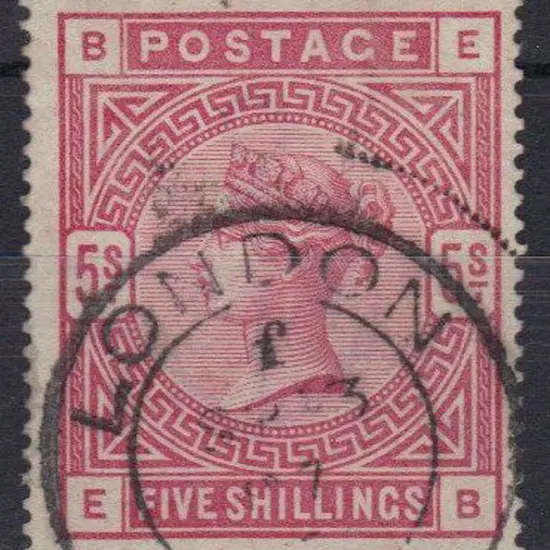 1883 5/- rose. F/U with 1883 London "f" cds. SG ...