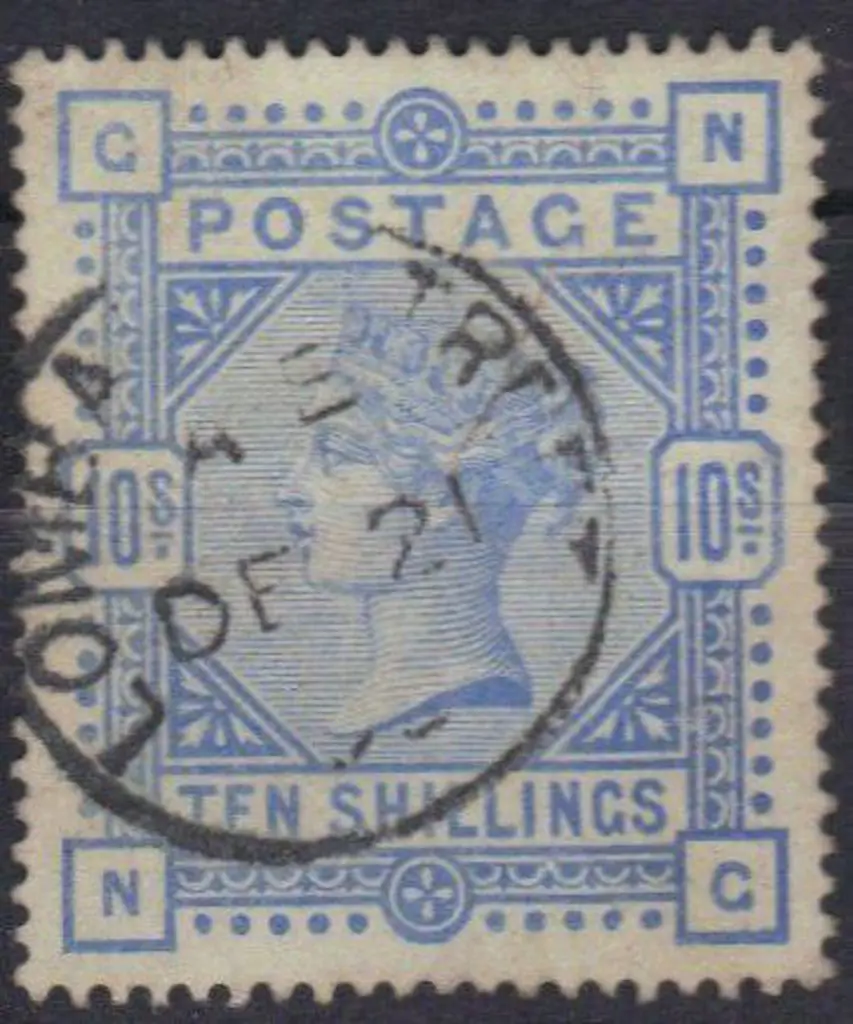 1883 10/- pale ultramarine on white paper. Used ... Image 1++