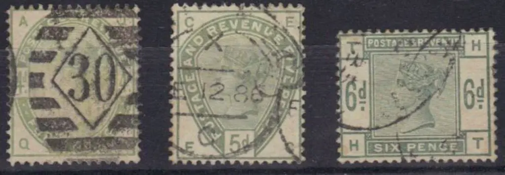 1883 4d, 5d & 6d dull green all with good colour. ... Image 1++