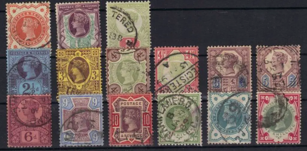 1887/92 Jubilee set to 1/- plus the 1900 colour ... Image 1++