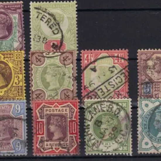 1887/92 Jubilee set to 1/- plus the 1900 colour ...