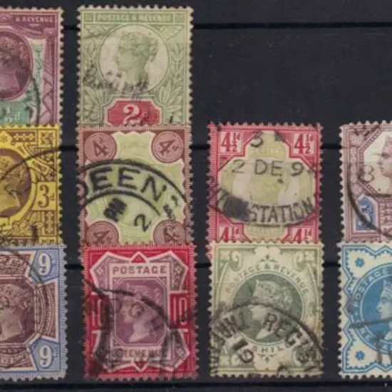 1887/92 Jubilee set to 1/- plus the 1900 colour ...