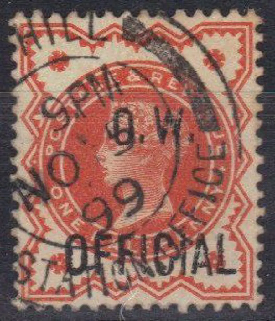1896 ½d vermilion "O.W. OFFICIAL" crisp cds of ... Image 1++