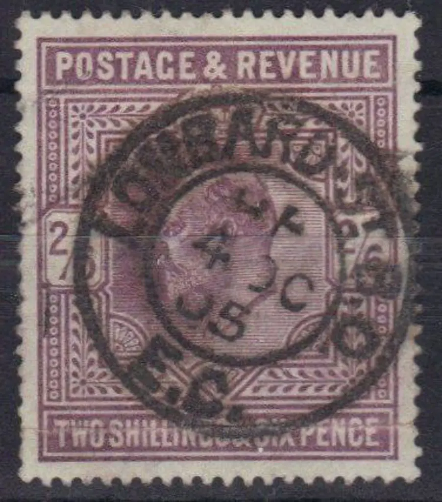 1902 2/6d lilac with bold Lombard St B.O. cds of 4 ... Image 1++
