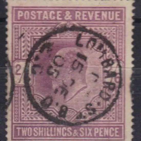 1902 2/6d lilac F/U with Lombard St B.O. cds 15 DE ...