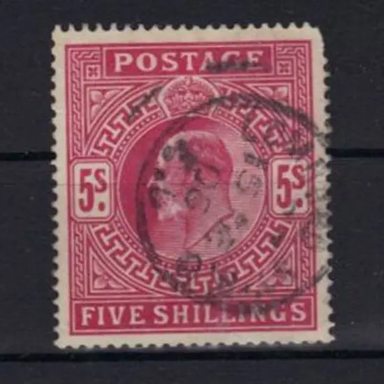 1902 5/- bright carmine (1903 reg cds) & deep ...