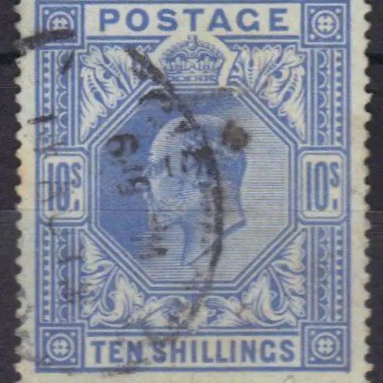 1902 10/- ultramarine with light 1911 registered ...
