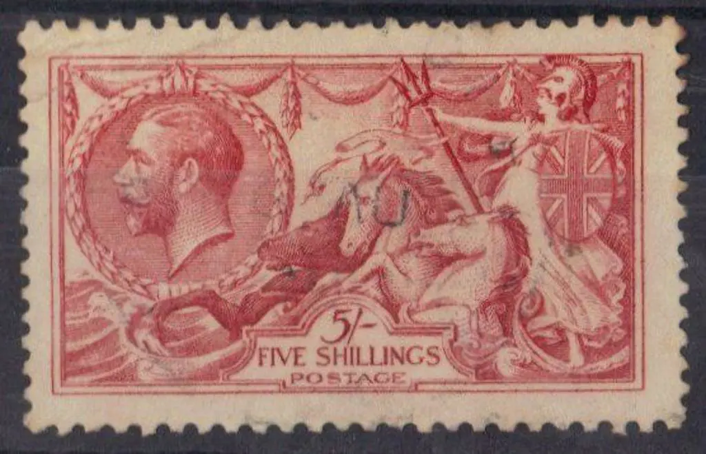 1913 5/- rose carmine, Waterlow, with light ... Image 1++