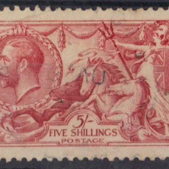1913 5/- rose carmine, Waterlow, with light ...