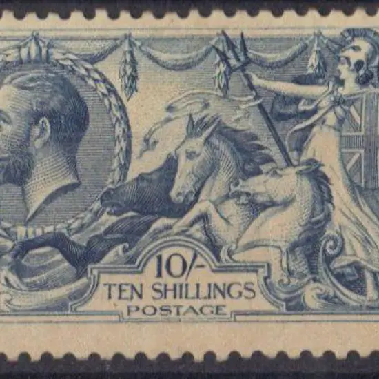 1918/19 10/- dull grey blue, Bradbury Wilkinson. ...