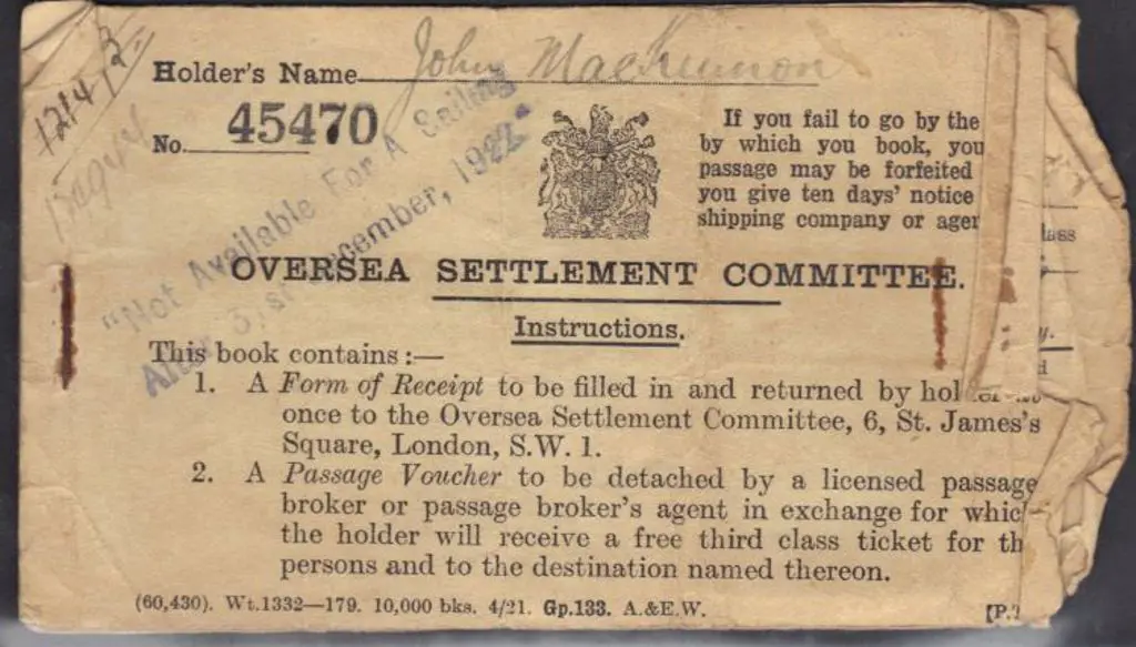 1922 British "Oversea Settlement Committee" ... Image 1++