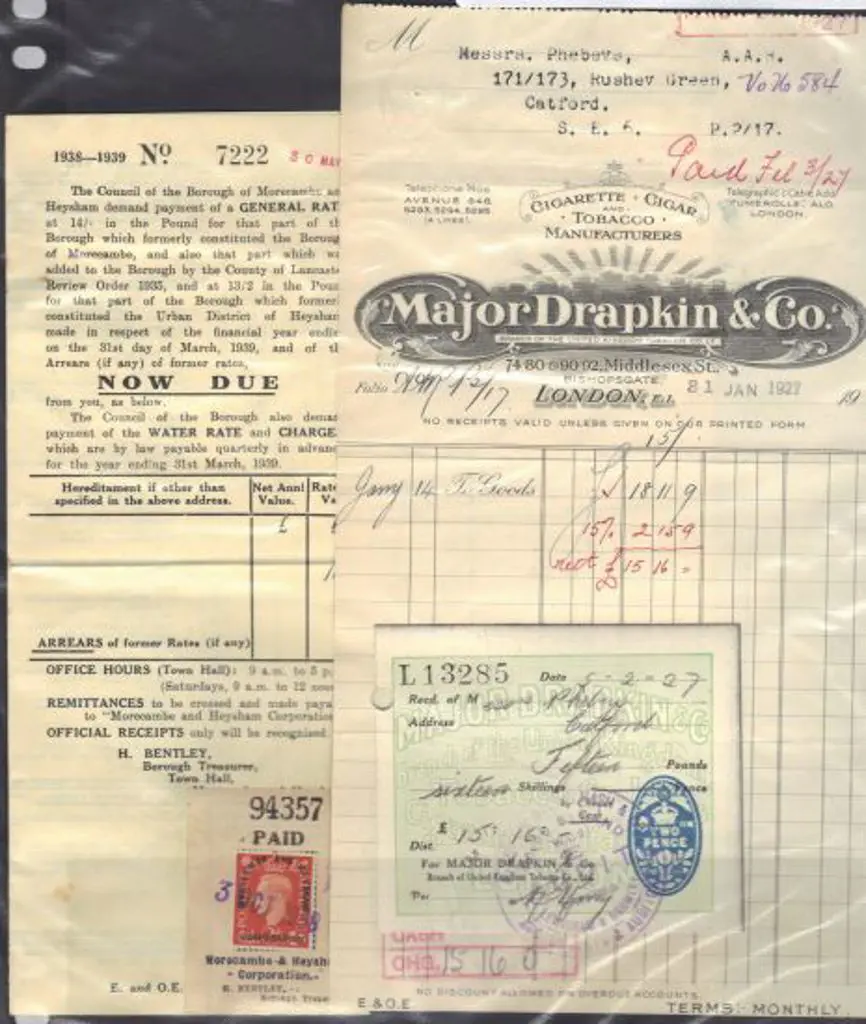 1926-1938 Revenues on 3 receipts & a general rates ... Image 1++