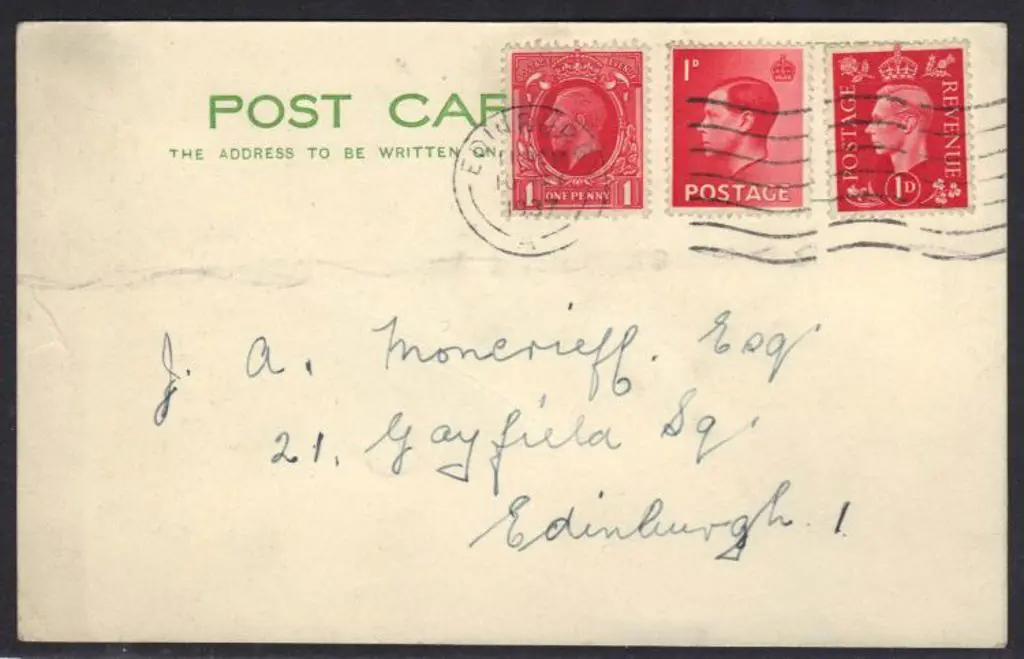 1937 (10th May) Postcard with Edinburgh pmk tying ... Image 1++