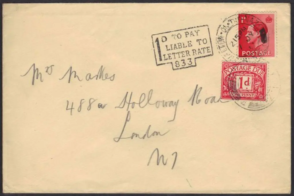 1937 1d KEVIII taxed local letter bearing 1d ... Image 1++