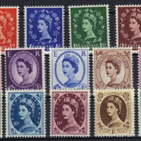 1952/54 QEII Defins set of 17 with Tudor Crown ...