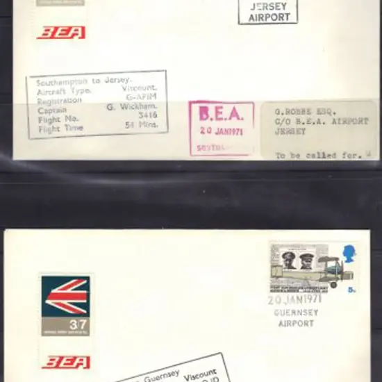 1967/71 BEA flown covers with the 1/-, & 3/7d ...