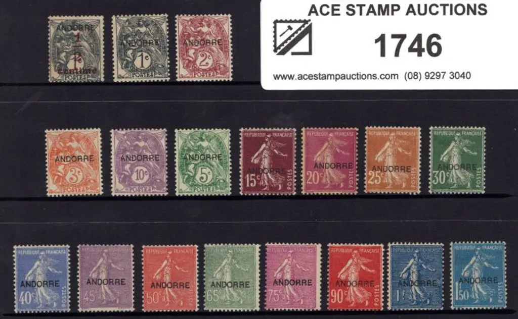 Andorra-French1931 ovpts complete to 1f50. MLH ... Image 1++