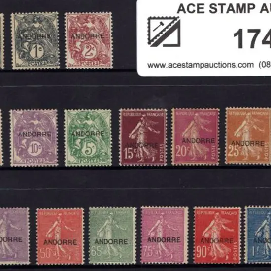 Andorra-French1931 ovpts complete to 1f50. MLH ...
