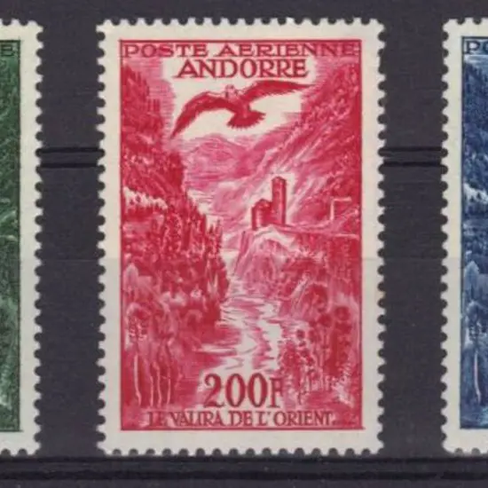Andorra-French 1955/57 Airs MUH. Hint of a tone ...