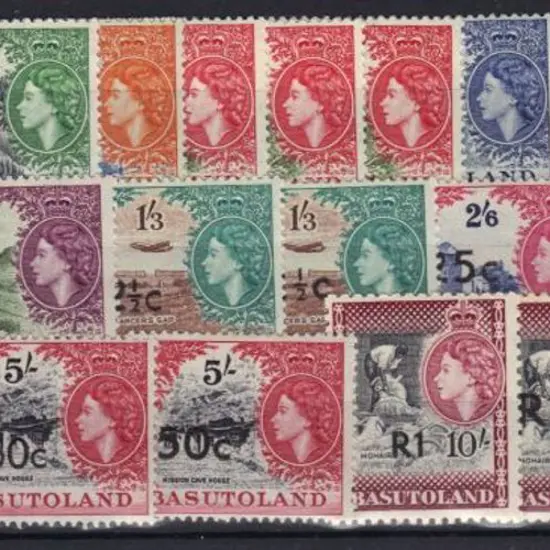 Basutoland 1961 QEII provisionals to R1 with all ...