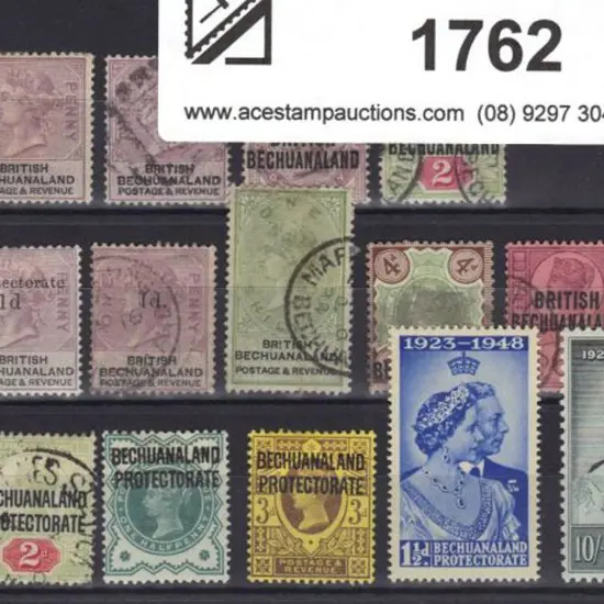 Bechuanaland QV MLH & used values to 1/- incl 6d ...