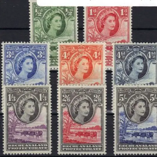 Bechuanaland Protectorate 1955 QEII defins to set ...