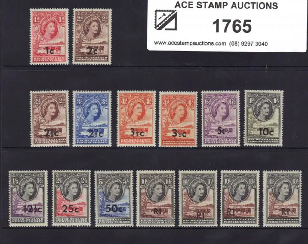 Bechuanaland Protectorate 1961 QEII provisionals ... Image 1++