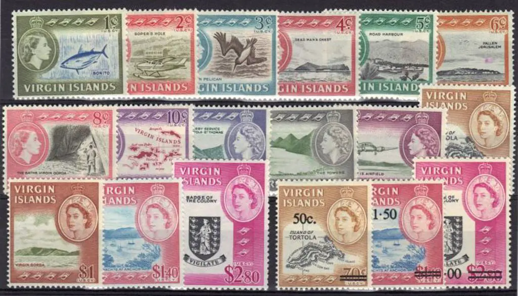 British Virgin Islands 1964/68 QEII defins set of ... Image 1++