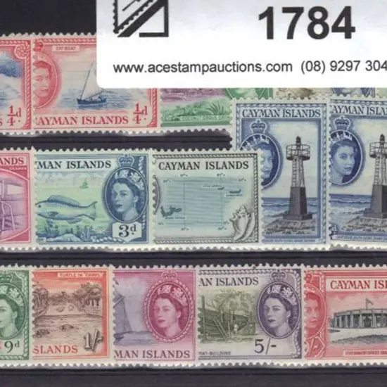 Cayman Island 1953/62 QEII defins set of 15 to £1 ...