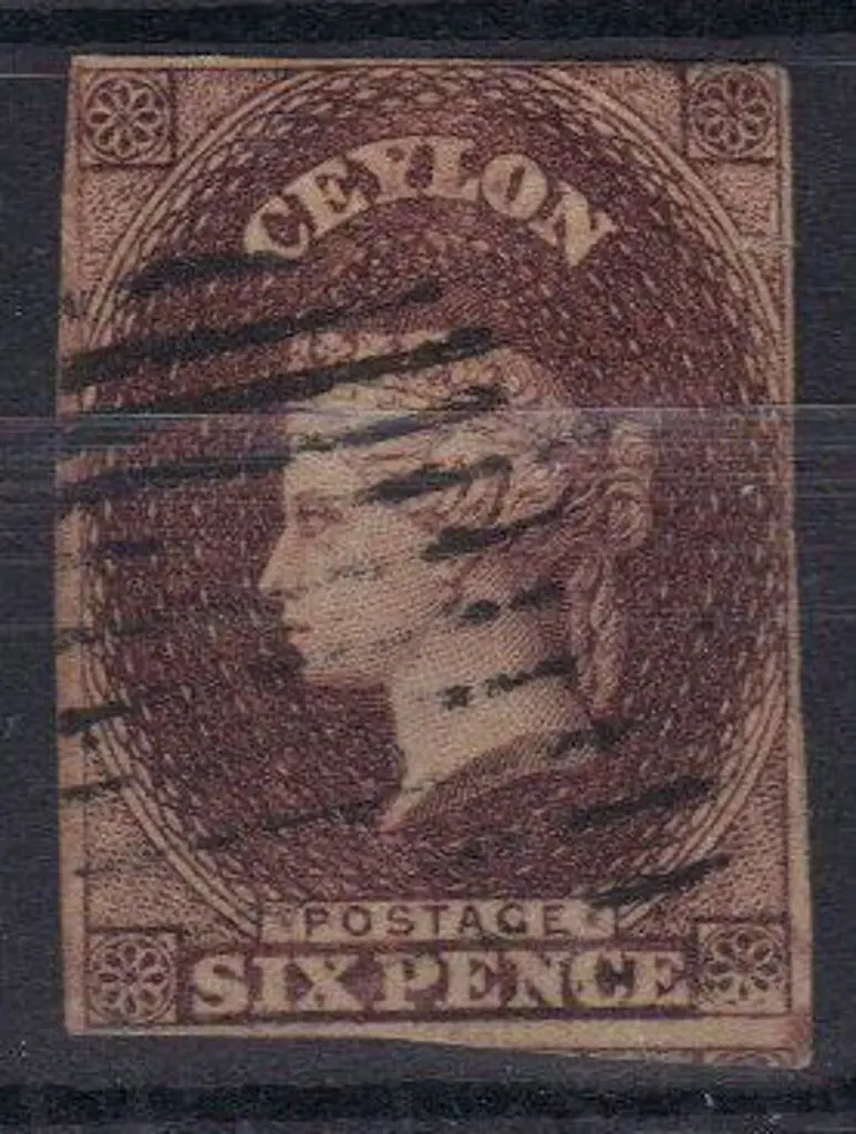 1857/59 6d brown with 4 margins, close in places. ... Image 1++