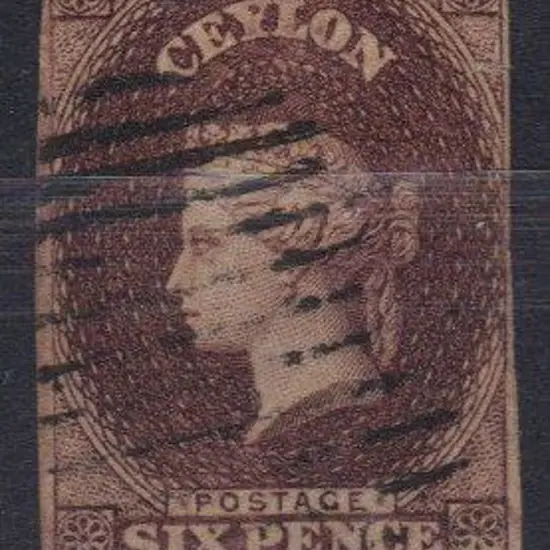 1857/59 6d brown with 4 margins, close in places. ...