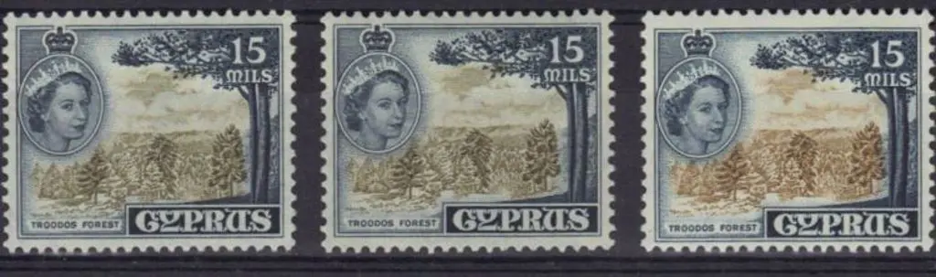 Cyprus 1956/60 15m Troodos Forest in the 3 SG ... Image 1++